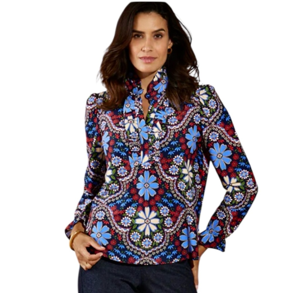 Jude Connally Tunic Top Floral Size L